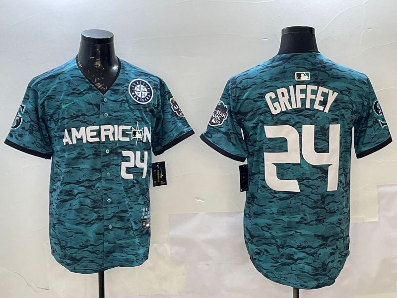 Men Seattle Mariners 24 Griffey Blue All star 2025 Nike MLB Jersey style 2